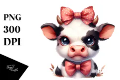 Angry Baby Cow with Expressive Eyes, PNG Product Image 1