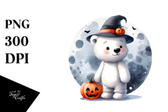 Cute Polar Bear Standing on Moon PNG Product Image 1