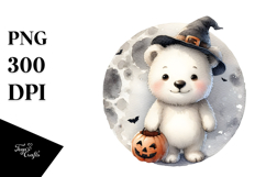 Cute Polar Bear Standing on Moon PNG Product Image 1