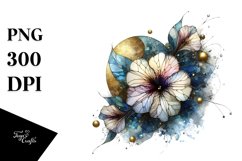 Stained Petunia Abstract Round Product Image 1