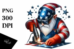 detailed Patriotic Welder Gnome Clipart Product Image 3
