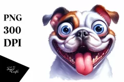 Funny Bulldog Watercolor Splash Sublimation Clipart Product Image 1