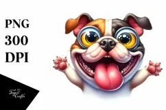 Funny Bulldog Watercolor Splash Sublimation Clipart Product Image 3