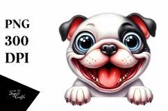Funny Bulldog Watercolor Splash Sublimation Clipart Product Image 1