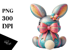 Colorful Retro Bunny View from Back, Transparent PNG Product Image 1