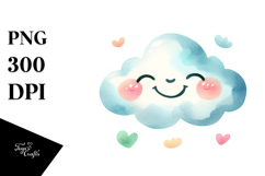 Simple Smiling Whimsical Cloud PNG Product Image 1