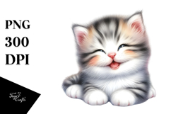 Cute Baby Kitten Watercolor PNG Product Image 1