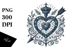 Vintage Stained Heart PNG Product Image 1