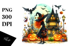Simple Vibrant Witch for Halloween | Sublimation Clipart Product Image 3