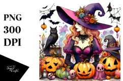 Simple Vibrant Witch for Halloween | Sublimation Clipart Product Image 3