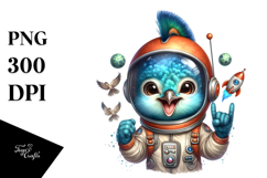 Energetic Baby Peacock in Rocker Look, Watercolor PNG Product Image 1