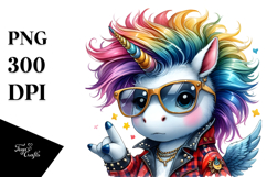 Funny Playing Unicorn PNG Product Image 1