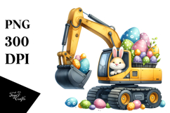 Comical Car with Easter Eggs, PNG Product Image 1
