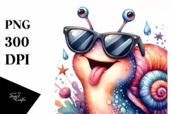 Vibrant Snail Portrait Sunglasses Clipart Product Image 3