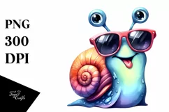 Vibrant Snail Portrait Sunglasses Clipart Product Image 1