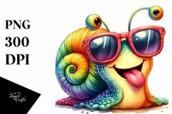 Vibrant Snail Portrait Sunglasses Clipart Product Image 1