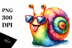 Vibrant Snail Portrait Sunglasses Clipart Product Image 3