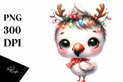 Expressive Winter Flamingo PNG Product Image 1
