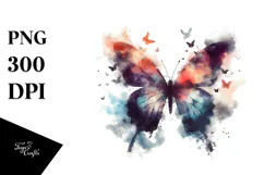 Grungy Butterfly Silhouettes PNG Product Image 1