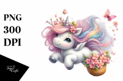 Cute Baby Unicorn Tumbling | Clipart Product Image 3