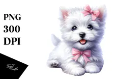 Happy West Highland White Terrier Baby PNG Product Image 1
