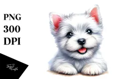 Happy West Highland White Terrier Baby PNG Product Image 1