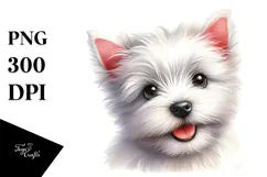 Happy West Highland White Terrier Baby PNG Product Image 1