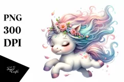 Cute Baby Unicorn Tumbling | Clipart Product Image 3