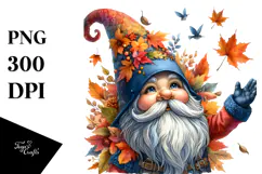 Vibrant Autumn Gnome PNG Product Image 1