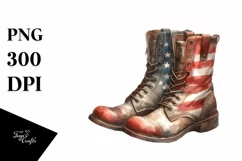 Washed Boots USA Colors Watercolor Clipart Product Image 3