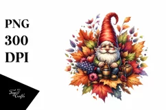 Detailed Vibrant Autumn Gnome PNG Product Image 3