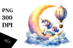 Pirouetting Baby Unicorn on Majestic Airship | Sublimation | Product Image 1