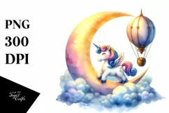 Pirouetting Baby Unicorn on Majestic Airship | Sublimation | Product Image 1