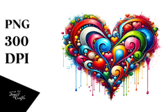 Colorful Heart in Andrew Loomis Style PNG Product Image 1