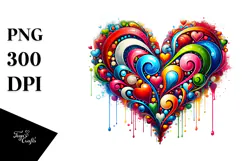Colorful Heart in Andrew Loomis Style PNG Product Image 1
