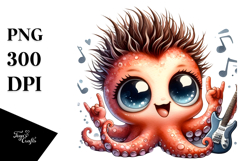 Cute Baby Octopus PNG Product Image 1