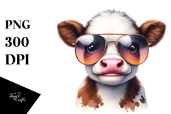 Funny Baby Cow with Expressive Face PNG Product Image 1