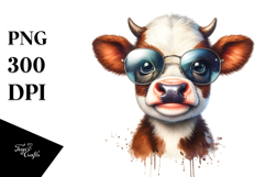Funny Baby Cow with Expressive Face PNG Product Image 1