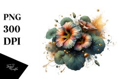 Shiny Nasturtium Watercolor Splash Sublimation Clipart Product Image 3