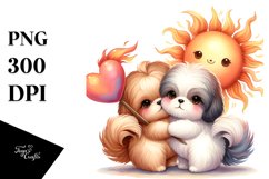 Cute Sun Shih Tzu Heart Shape PNG Product Image 1
