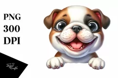 Funny Small Baby Bulldog Watercolor Splash Sublimation Product Image 1