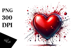 Red Glossy Heart, Transparent PNG Product Image 1