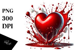 Red Splashy Heart Digital Painting PNG Product Image 1