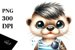 Energetic Baby Otter PNG Product Image 1
