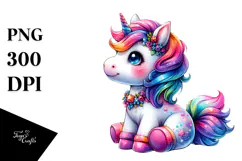 Cute Baby Unicorn PNG Product Image 1