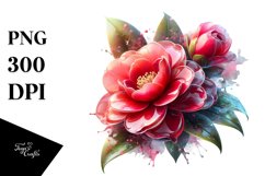 Colorful Glass Camellia Watercolor Splash Product Image 3