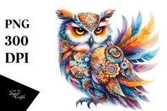Hummingbird Owl | Vibrant | Sublimation Product Image 1
