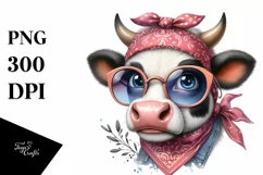 Cow with Bandana and Fancy es | Clipart Product Image 3