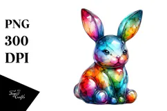 Colorful Bunny Made of Splashy PNG Product Image 1