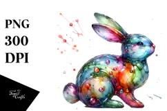 Colorful Bunny Made of Splashy PNG Product Image 1